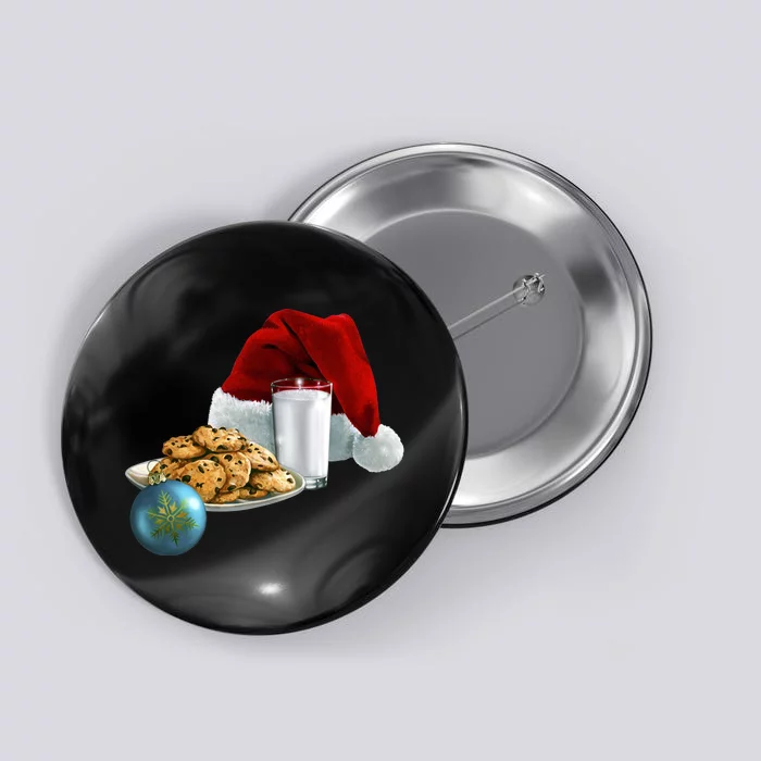 Santa's Milk & Cookies Button