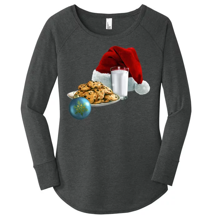 Santa's Milk & Cookies Women's Perfect Tri Tunic Long Sleeve Shirt