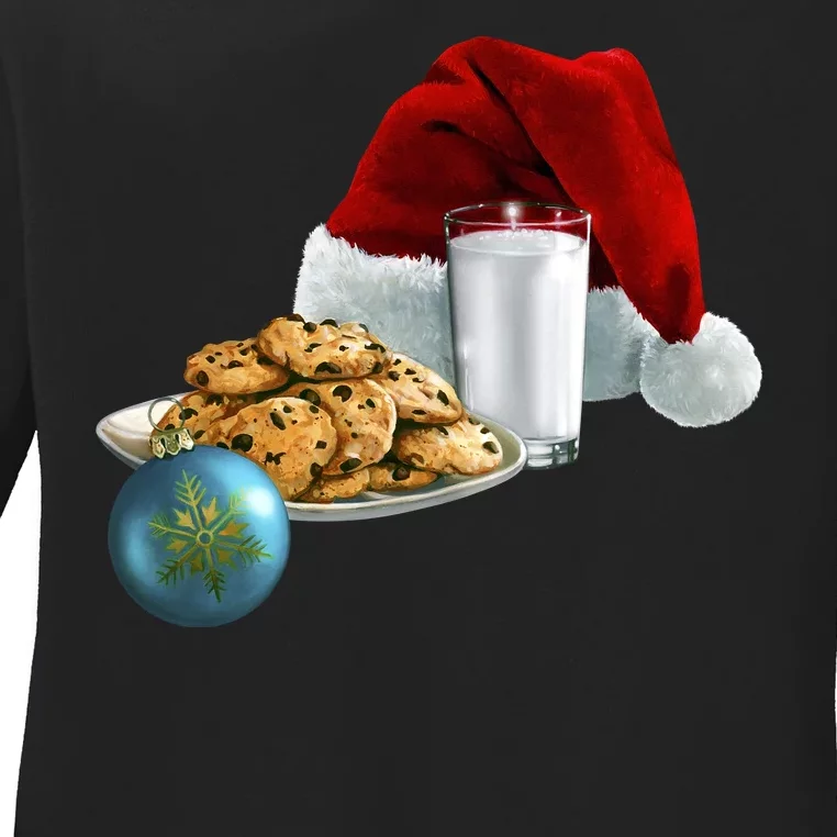 Santa's Milk & Cookies Ladies Long Sleeve Shirt