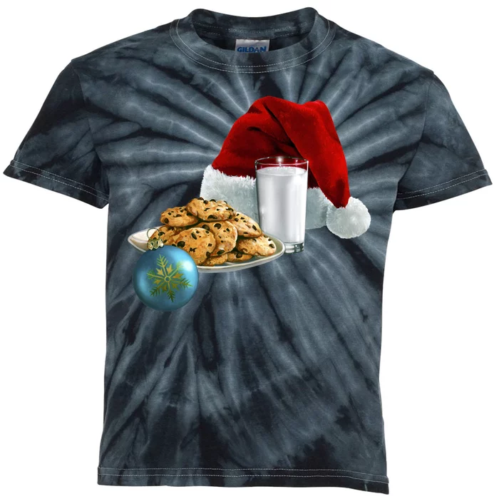 Santa's Milk & Cookies Kids Tie-Dye T-Shirt