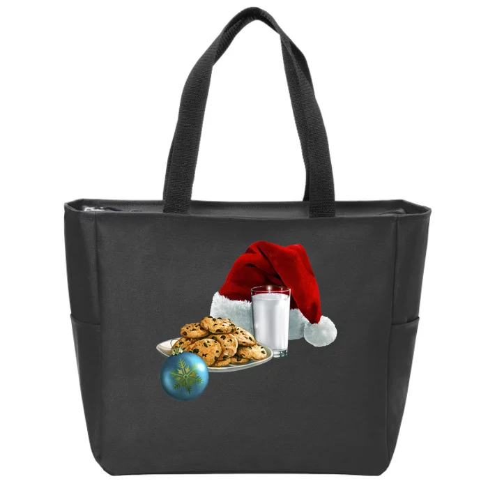 Santa's Milk & Cookies Zip Tote Bag