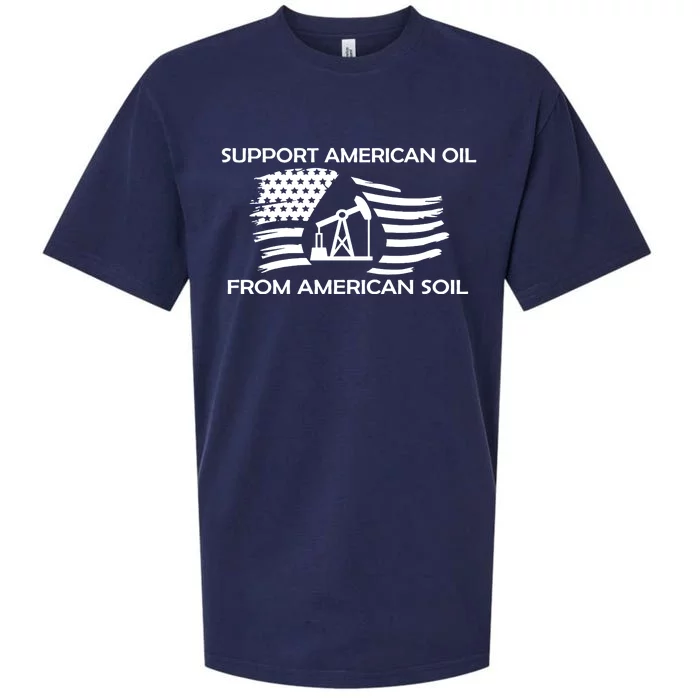 Support American Oil From American Soil USA Sueded Cloud Jersey T-Shirt