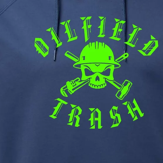 Skull And Oilfield Design Great Performance Fleece Hoodie