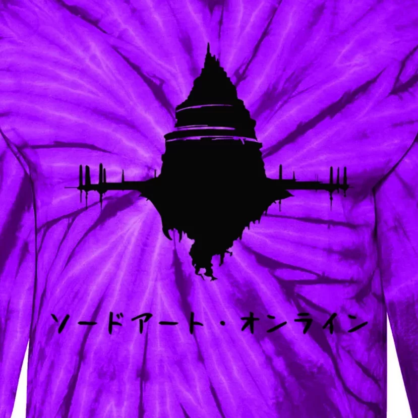 Sword Art Online Aincrad Aincrad Castle Anime Castle Sao Castle Black Versio Tie-Dye Long Sleeve Shirt