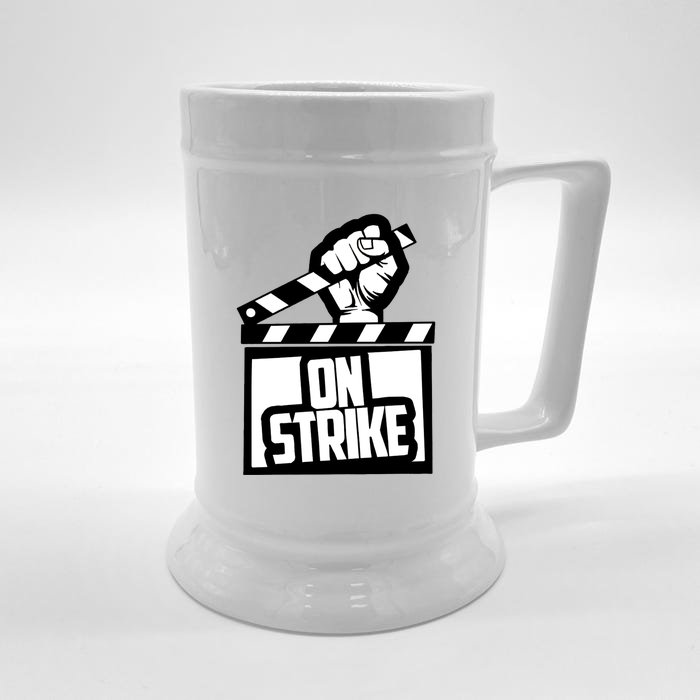 Sag Aftra On Strike WGA Protest Background Actor On Strike Front & Back Beer Stein