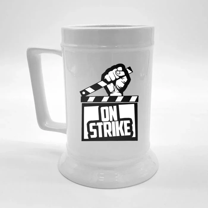 Sag Aftra On Strike WGA Protest Background Actor On Strike Front & Back Beer Stein