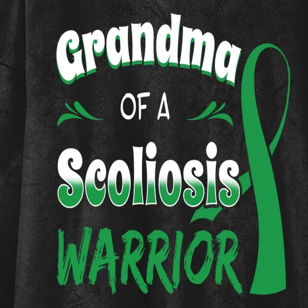 Scoliosis Awareness Orthopedic Scoliometer Grandma Grandmom Hooded Wearable Blanket