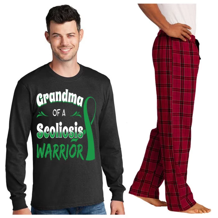 Scoliosis Awareness Orthopedic Scoliometer Grandma Grandmom Long Sleeve Pajama Set