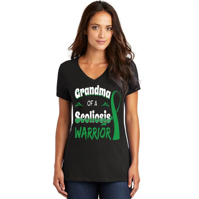 Scoliosis Awareness Orthopedic Scoliometer Grandma Grandmom Women's V-Neck T-Shirt