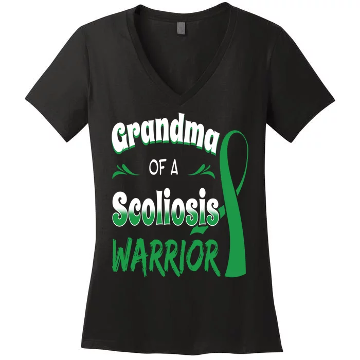 Scoliosis Awareness Orthopedic Scoliometer Grandma Grandmom Women's V-Neck T-Shirt