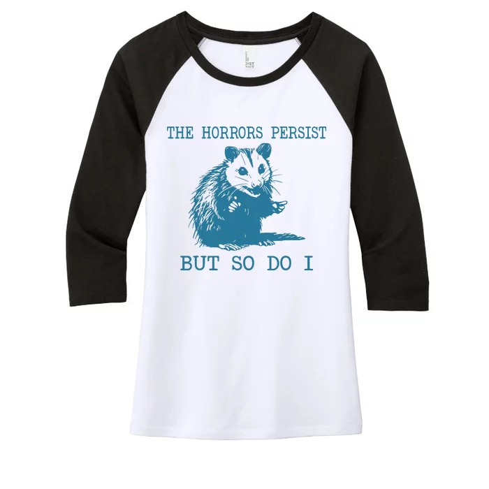 Sarcastic Angry Opossum Women's Tri-Blend 3/4-Sleeve Raglan Shirt