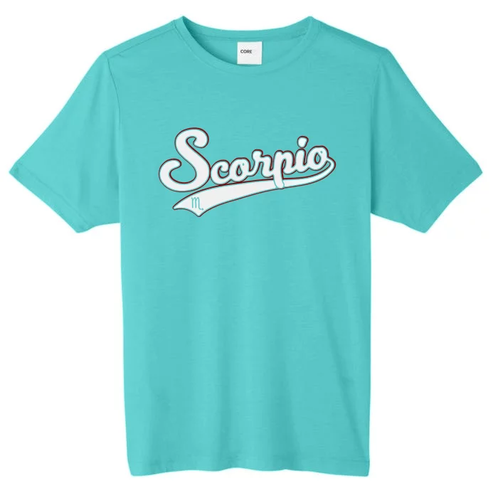 Scorpio Astrology October November Birthday Baseball Script Gift ChromaSoft Performance T-Shirt