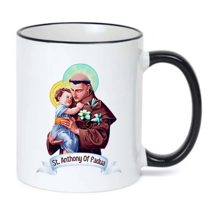 St Anthony Of Padua Holding Jesus Catholic Saint St Anthony Black Color Changing Mug