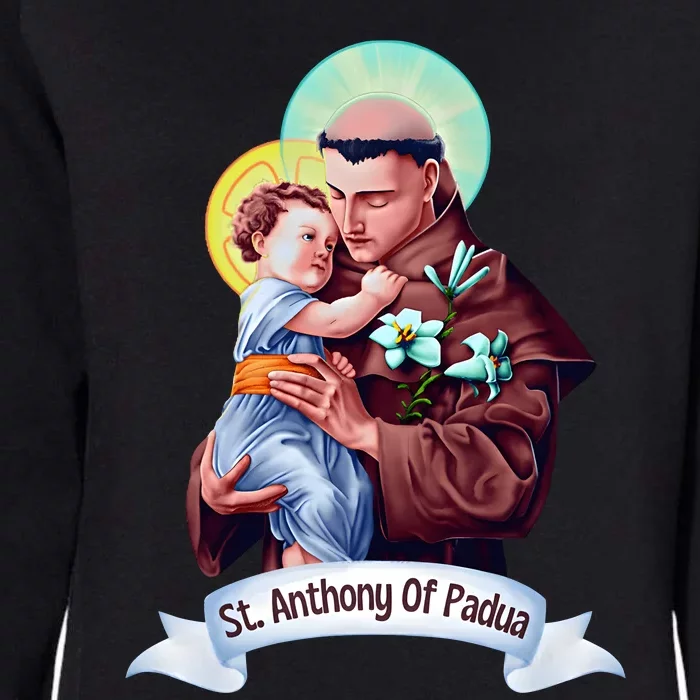 St Anthony Of Padua Holding Jesus Catholic Saint St Anthony Womens California Wash Sweatshirt