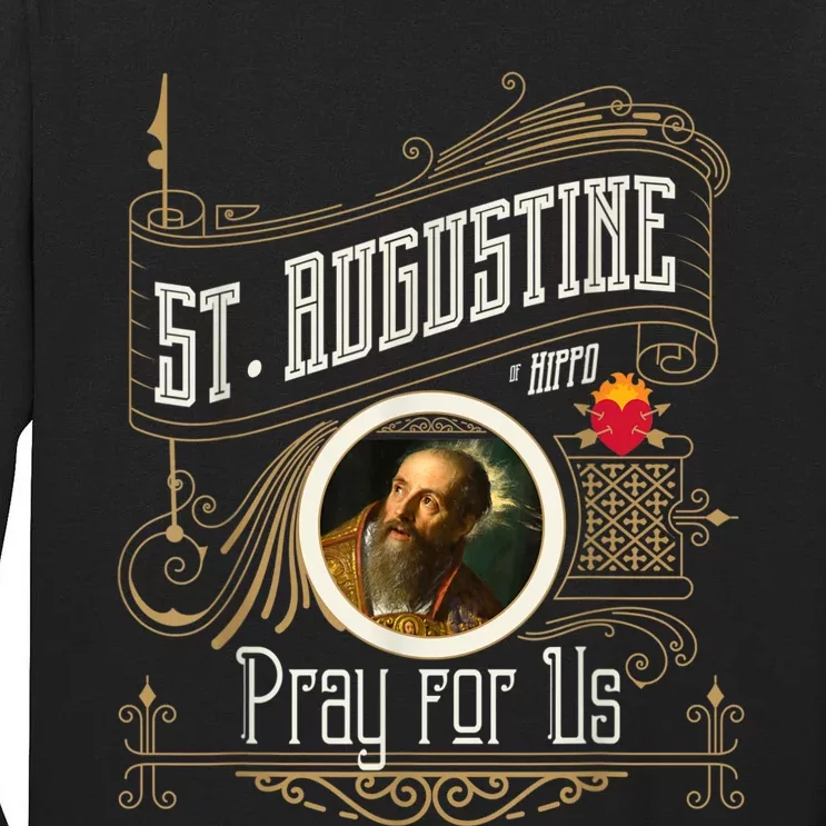 St. Augustine Of Hippo Pray For Us City God Catholic Tall Long Sleeve T-Shirt