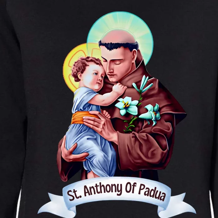 St Anthony Of Padua Holding Jesus Catholic Saint St Anthony Womens California Wash Sweatshirt