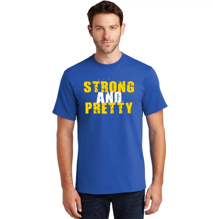 Strong And Pretty Gym Muscle Workout Gift Tall T-Shirt