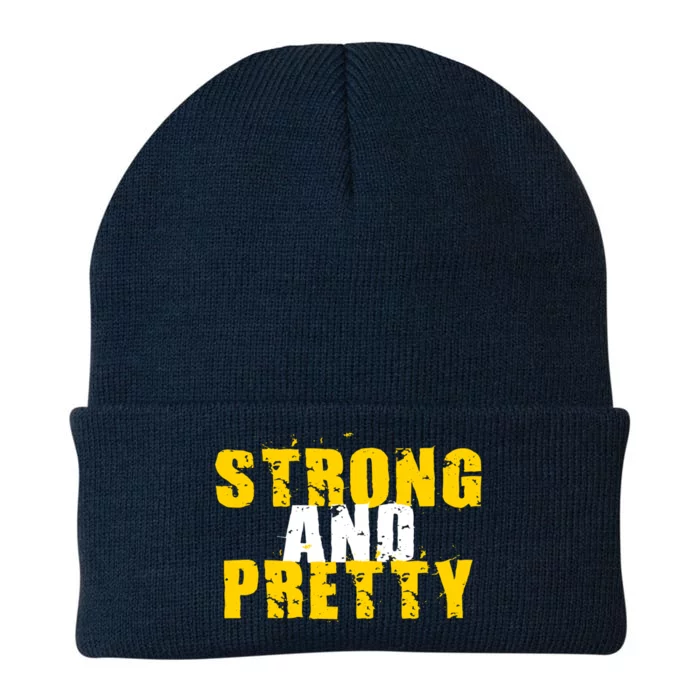 Strong And Pretty Gym Muscle Workout Gift Knit Cap Winter Beanie