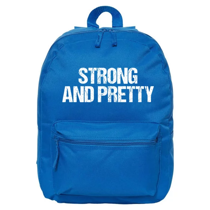 Strong And Pretty Gym Workout Funny Gift 16 in Basic Backpack