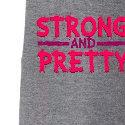 Strong And Pretty Weightlifting Fitness Gym Gift Doggie 3-End Fleece Hoodie