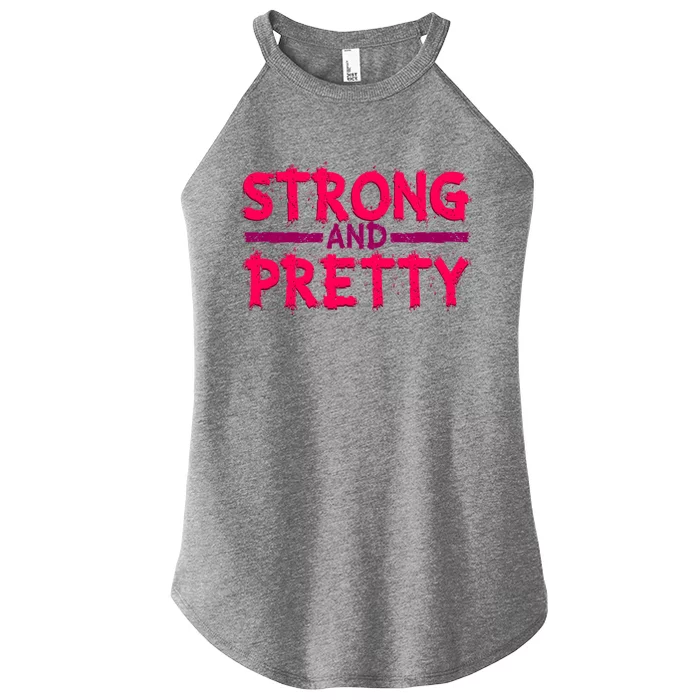 Strong And Pretty Weightlifting Fitness Gym Gift Women’s Perfect Tri Rocker Tank