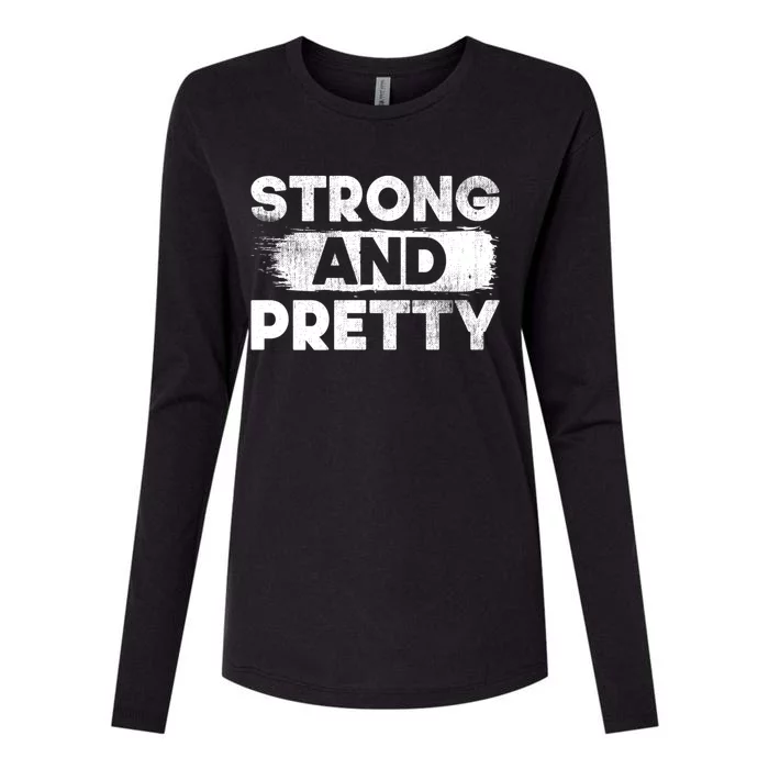 Strong And Pretty Strong Gift Womens Cotton Relaxed Long Sleeve T-Shirt