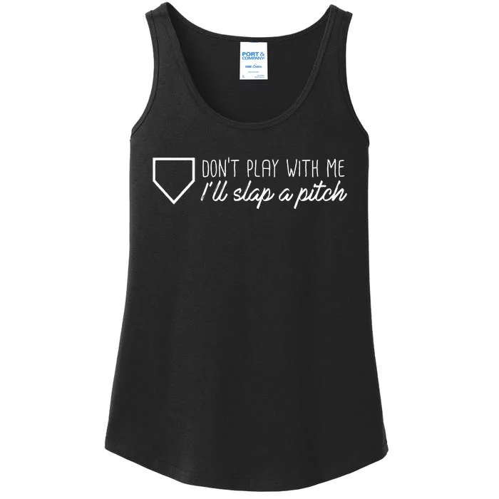 Slap A Pitch Softball Slapper Graphic Ladies Essential Tank