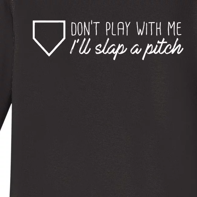 Slap A Pitch Softball Slapper Graphic Baby Long Sleeve Bodysuit