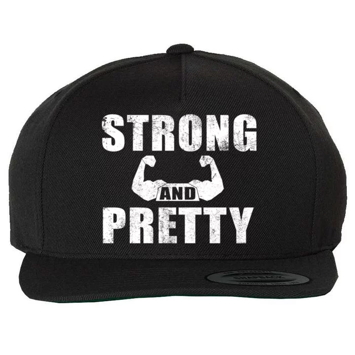 Strong And Prettygiftfitness Lovers Muscle Gym Strong Gym Gift Wool Snapback Cap