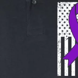 Sarcoidosis Awareness Purple Ribbon American Flag Graphic Softstyle Adult Sport Polo