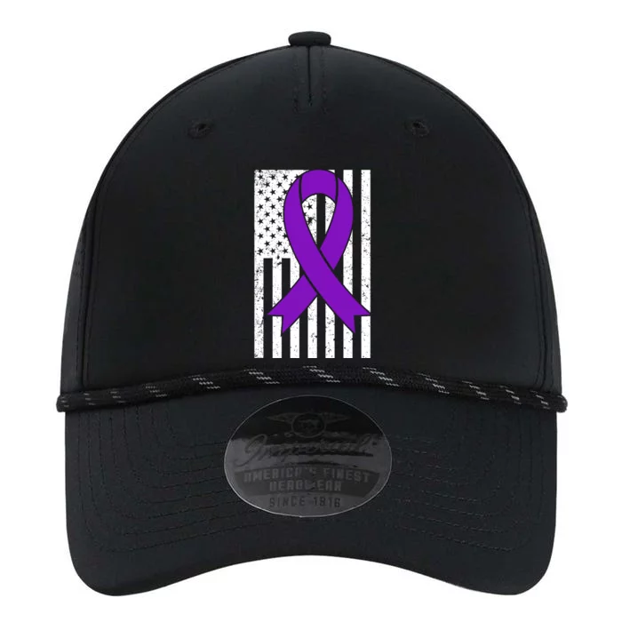 Sarcoidosis Awareness Purple Ribbon American Flag Graphic Performance The Dyno Cap