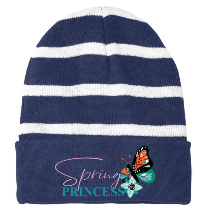 Spring And Princess Mother Daughter Striped Beanie with Solid Band