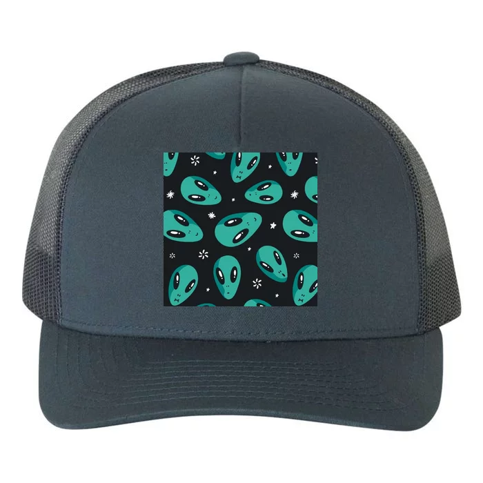 Space Alien Pattern Yupoong Adult 5-Panel Trucker Hat