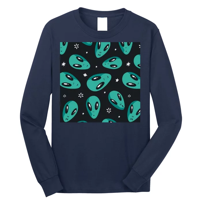 Space Alien Pattern Long Sleeve Shirt