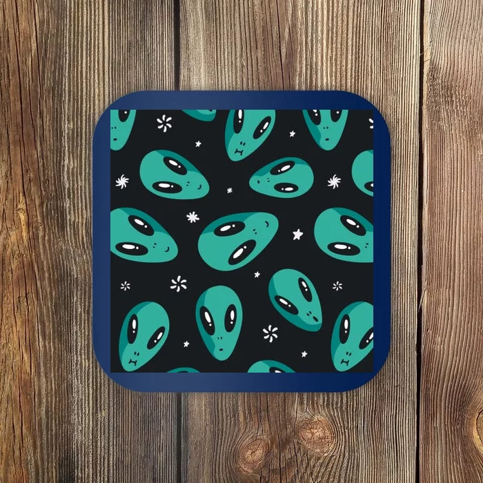 Space Alien Pattern Coaster