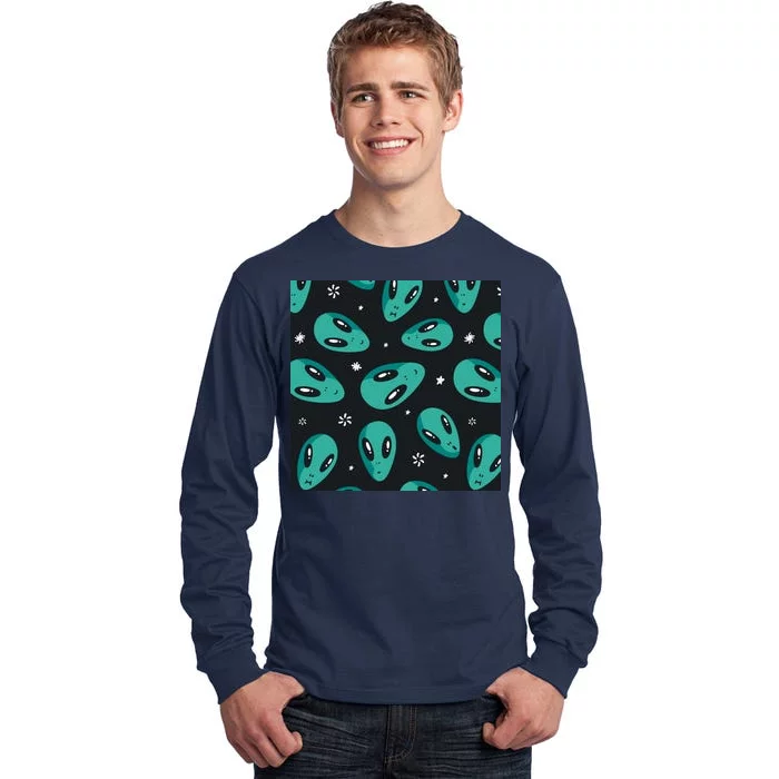 Space Alien Pattern Tall Long Sleeve T-Shirt