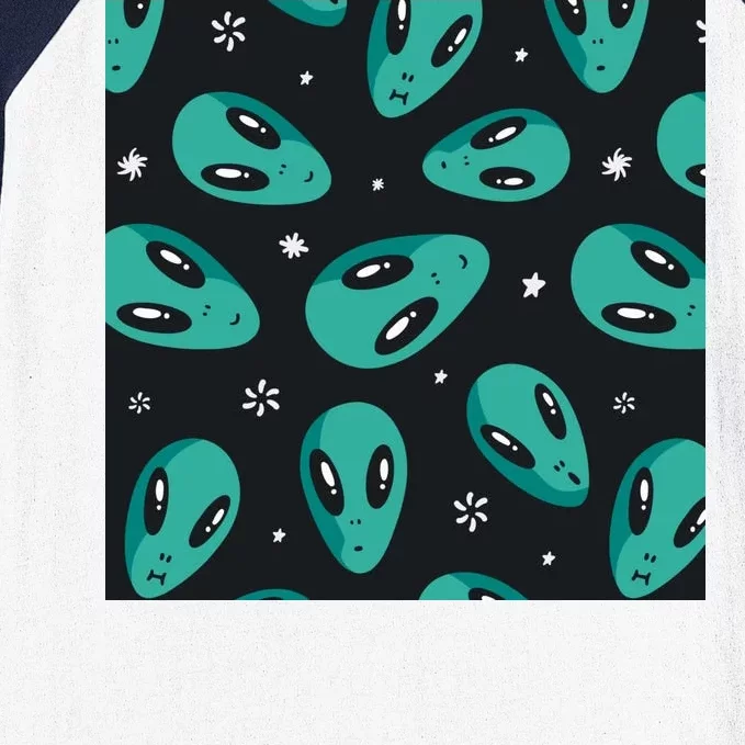 Space Alien Pattern Baseball Sleeve Shirt