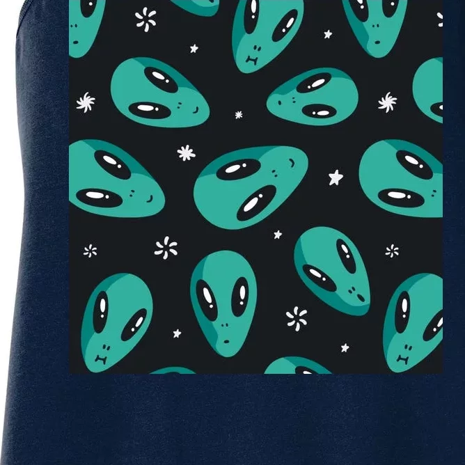 Space Alien Pattern Women's Racerback Tank