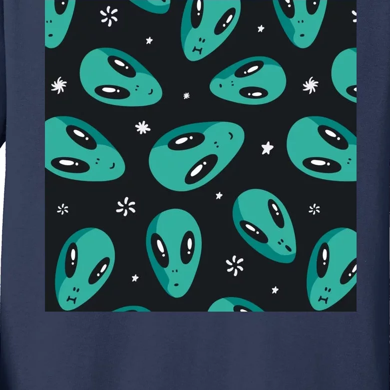 Space Alien Pattern Kids Long Sleeve Shirt