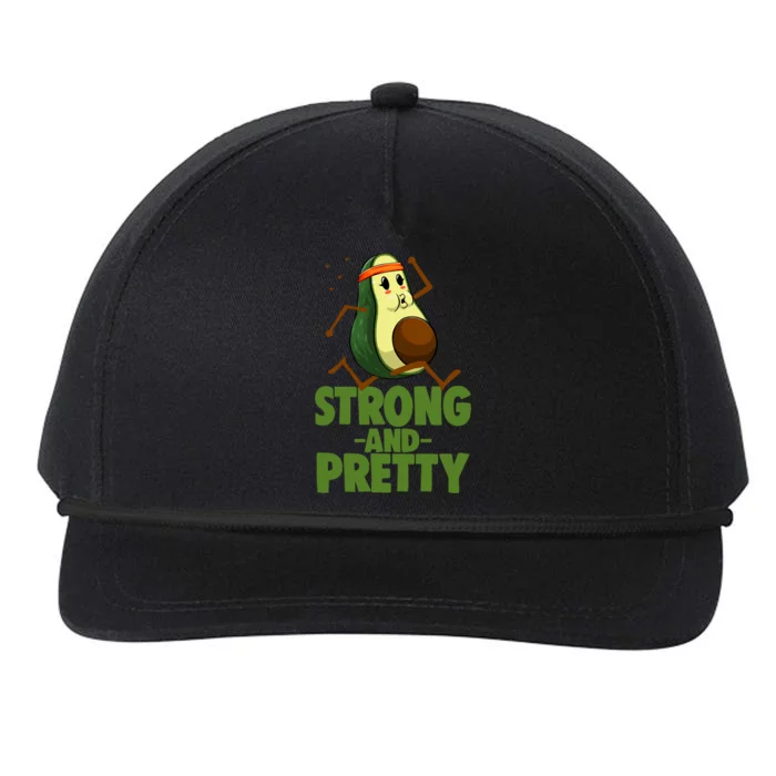 Strong And Pretty Funny Gift Funny Workout Avacado Cool Gift Snapback Five-Panel Rope Hat