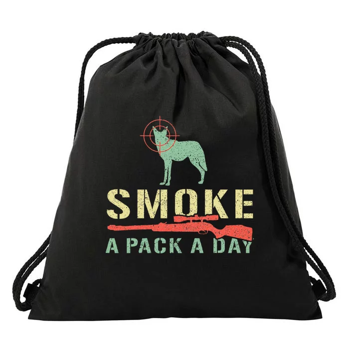 Smoke A Pack A Day Coyote Hunting Drawstring Bag