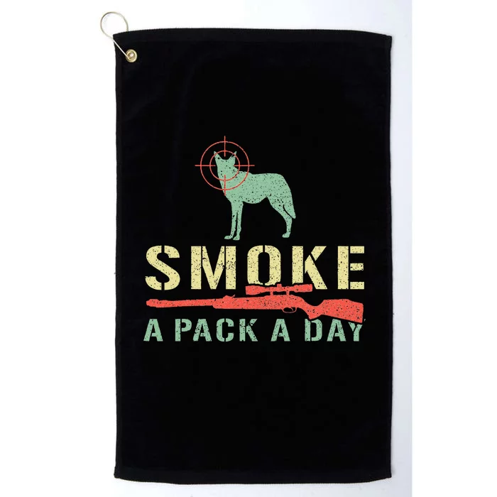 Smoke A Pack A Day Coyote Hunting Platinum Collection Golf Towel