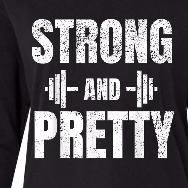 Strong And Pretty Gym Strongman Workout Fitness Womens Cotton Relaxed Long Sleeve T-Shirt