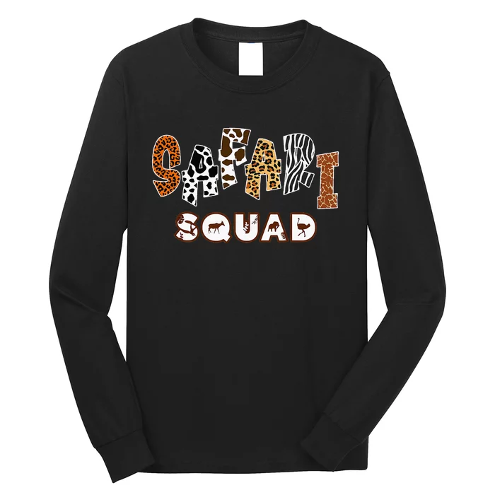 Safari Animal Pattern Print Safari Squad Long Sleeve Shirt