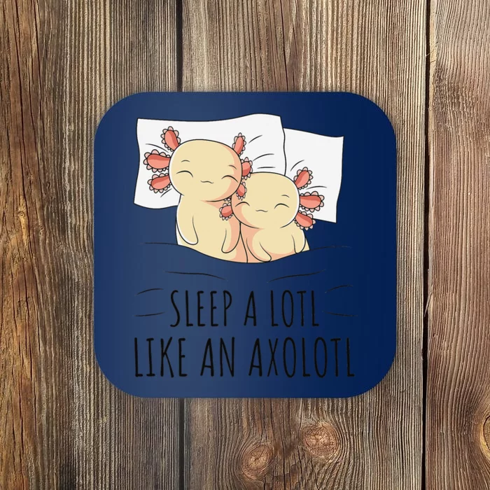 Sleeping Axolotl Pajama Mexican Salamander Lover Napping Coaster