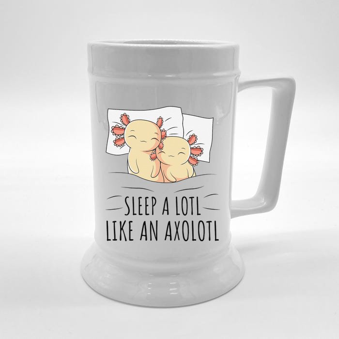 Sleeping Axolotl Pajama Mexican Salamander Lover Napping Front & Back Beer Stein