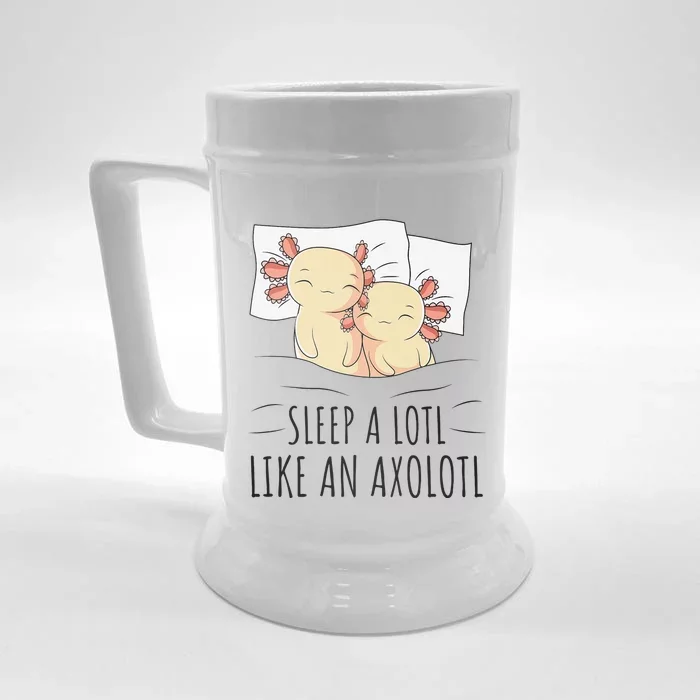 Sleeping Axolotl Pajama Mexican Salamander Lover Napping Front & Back Beer Stein