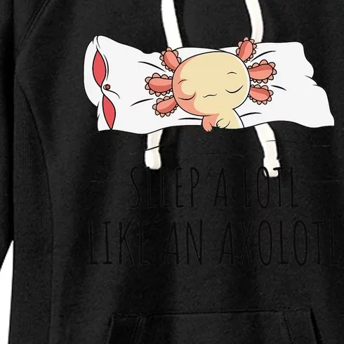 Sleeping Axolotl Pyjamas Mexican Salamander Lover Napping Women's Fleece Hoodie