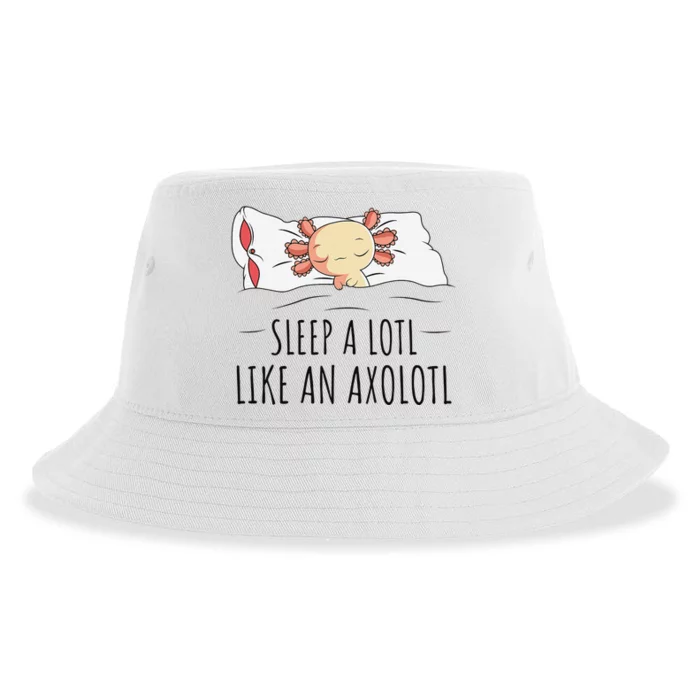 Sleeping Axolotl Pyjamas Mexican Salamander Lover Napping Sustainable Bucket Hat