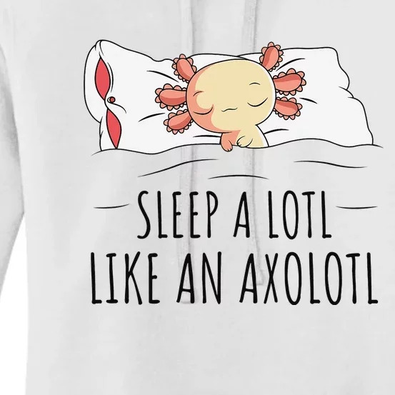 Sleeping Axolotl Pyjamas Mexican Salamander Lover Napping Women's Pullover Hoodie